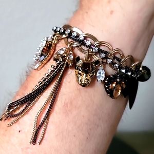 Vintage BETSEY JOHNSON Hollywood Glam Collection Tiger Stretch Bracelet.